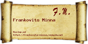 Frankovits Minna névjegykártya